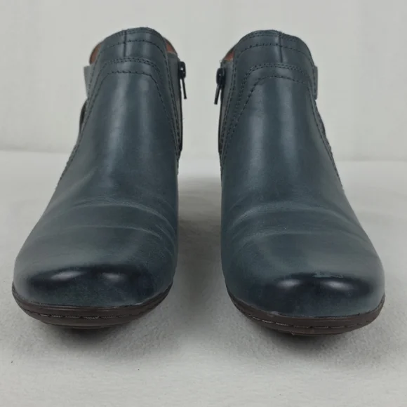 Cobb Hill Leather Ankle Booties Boots Womens 10 Blue Gray - Picture 7 of 15